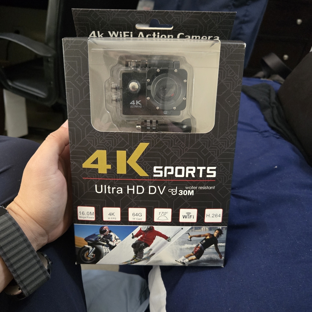 4K Sports Ultra HD DV Waterproof Camera - Black
